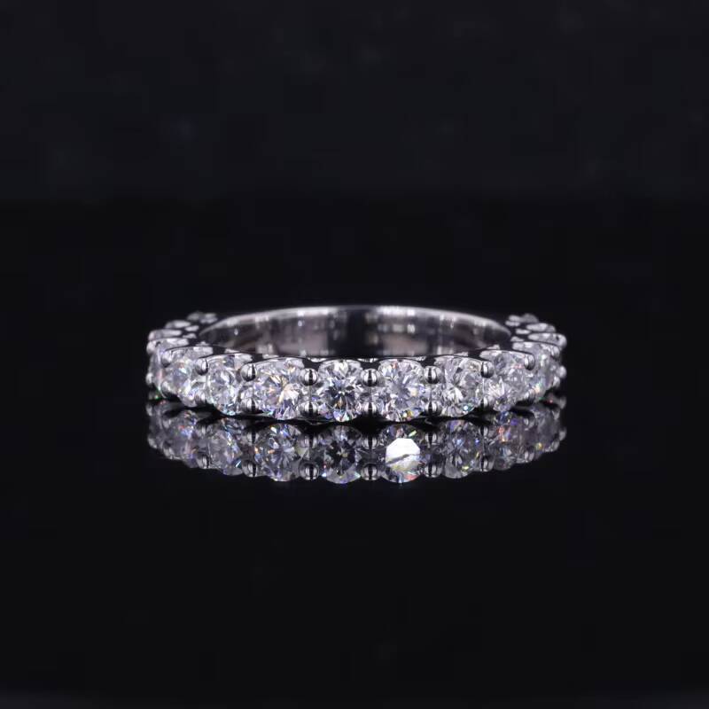 Starsgem Diamant Wedding Ring Classical 3mm Def VS VVS Lab Grown Diamond 14k Solid Gold Entirety Band Rings