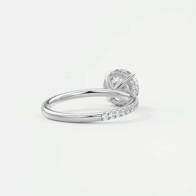 Classic 925 Sterling Silver Engagement Wedding Promise Ring 8mm 2 Carat Round D-E Moissanite Finger Rings for Women Jewelry GRA y250730