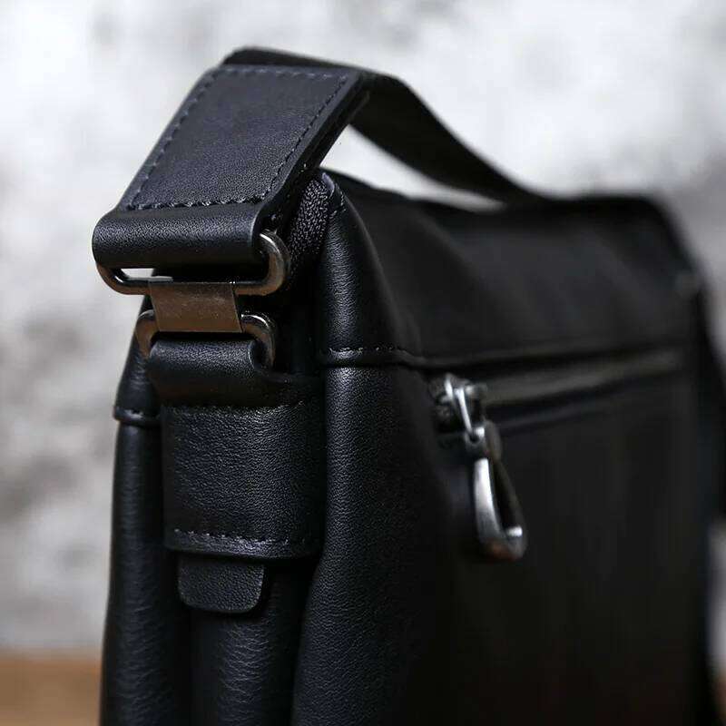 Fashion Men's Shoulder Leather Casual Messenger Bag Top Layer Cowhide Horizontal Briefcase 10 Inch Ipad NZPJ