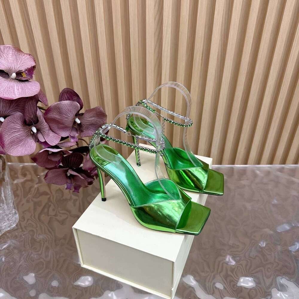 Women Size34-42 Patent Leather Crystals Sandals Super High Heels Pumps Wedding Summer Designer Shoes Zapatillas De Mujer 73a