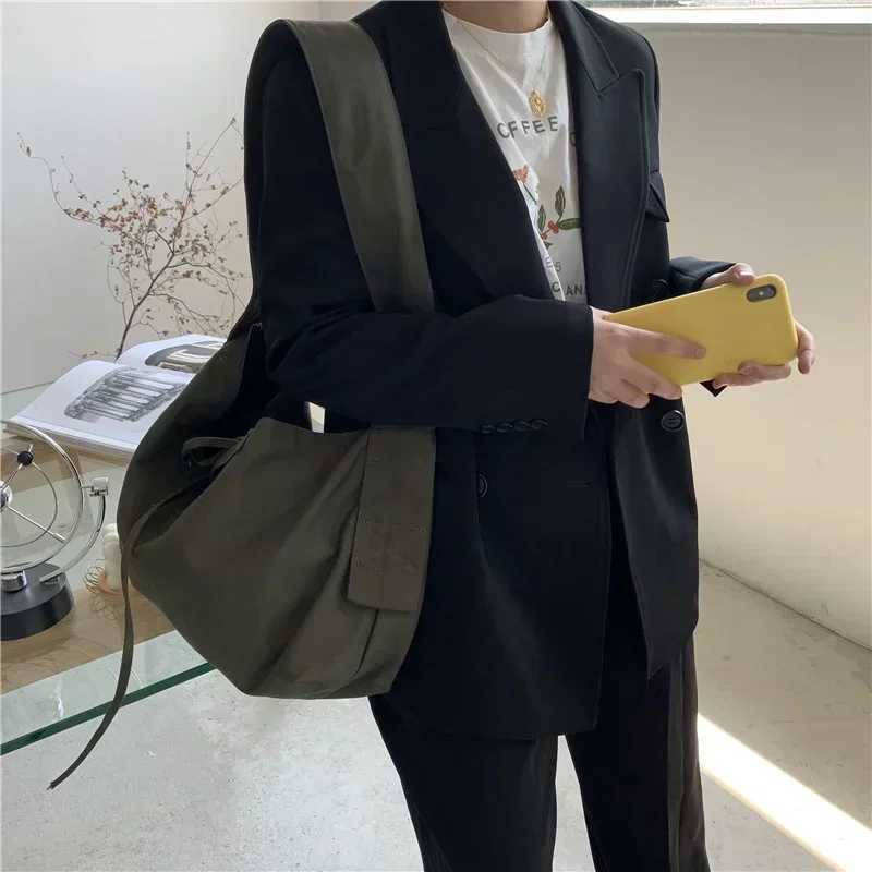 Women Leisure Bandage Crossbody Bag Canvas Shoulder Bags Female Multi-purpose Messenger Bag Student Bag Sac Courses Reutilisable Y250730