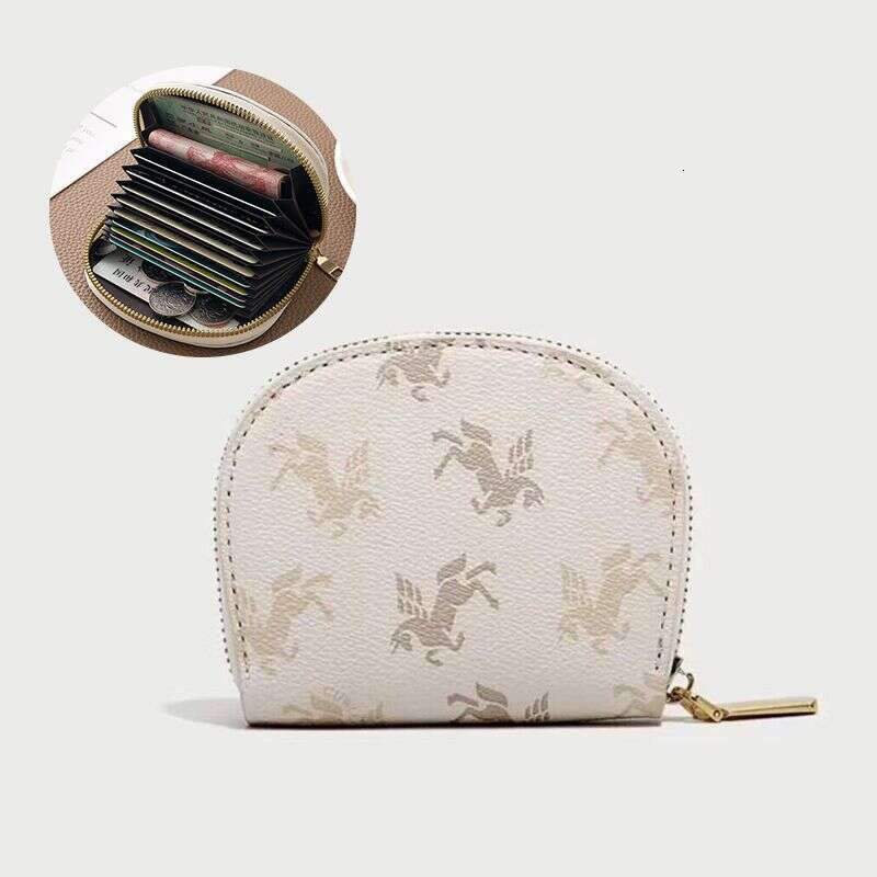 Unicorn Card Holder - Slim PU Wallet with 11/18 Card Slots in Beige & Brown, Lightweight Money Organizer