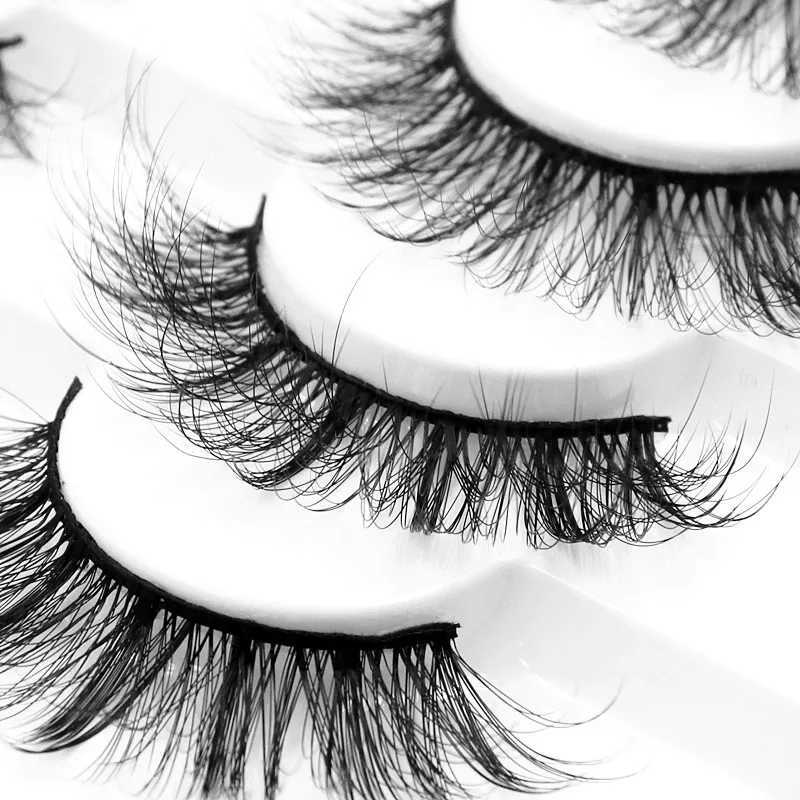 5/8 Pairs Faux Mink Eyelashes Fluffy Natural False Eyelashes 3D Dramatic Makeup Eyelash Reusable Handmade Lashes wholesale Z250730