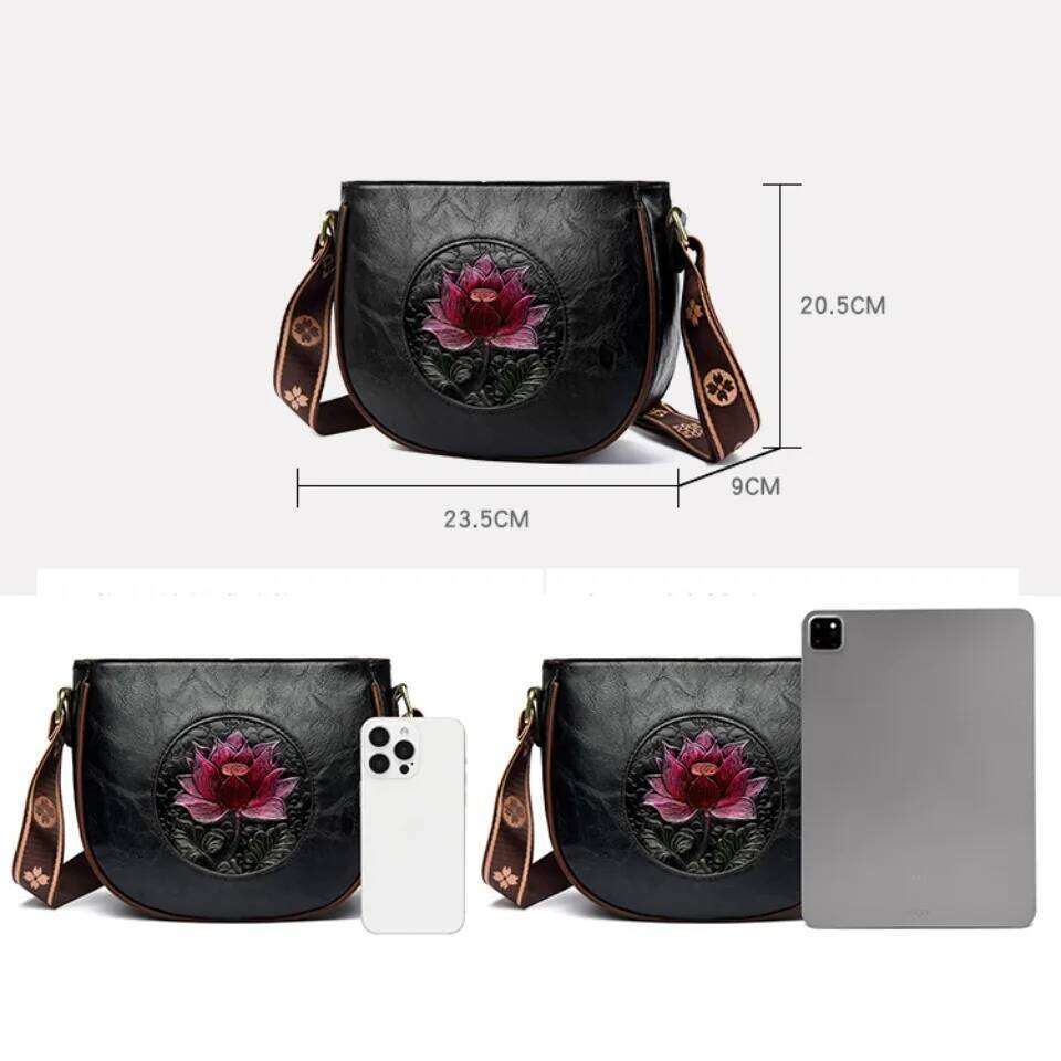 Flower Handbag Designer Leather Shoulder Messenger Crossbody Bags for Women Mother Sac A Main with Wide Strapluxury bag tote bag