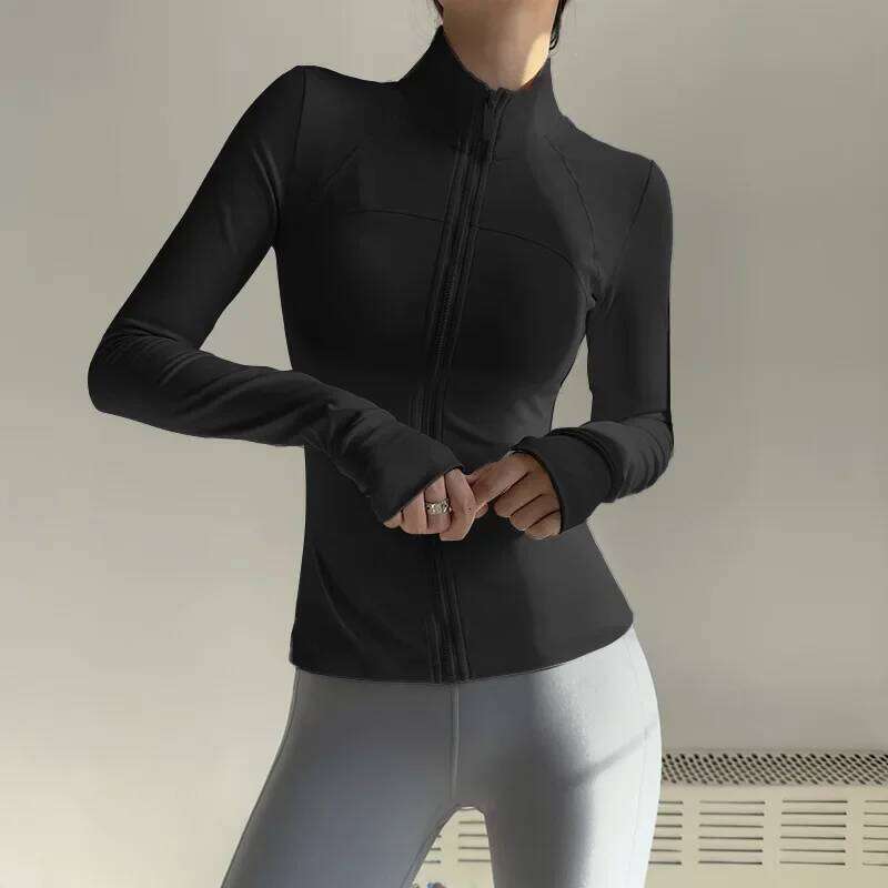 Women Zip Fiess Long Sleeve Sports Jacket Gym Woman Shirt Quick Dry Top Sunscreen Sportswear Yoga Clothes