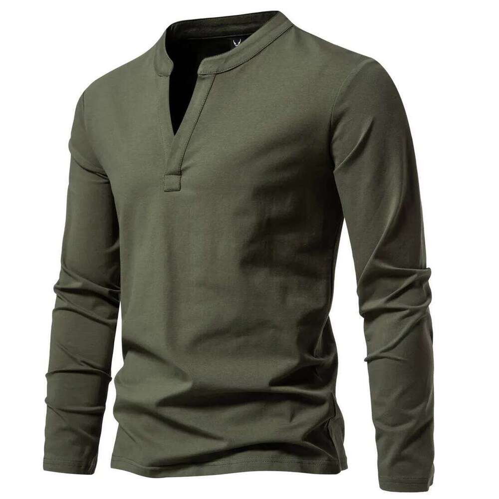 New Autumn Fashion Men's Shirt Solid Color Long-Sleeve Slim Fit Cotton Polo Casual Hip Hop Top Shirts 5XL