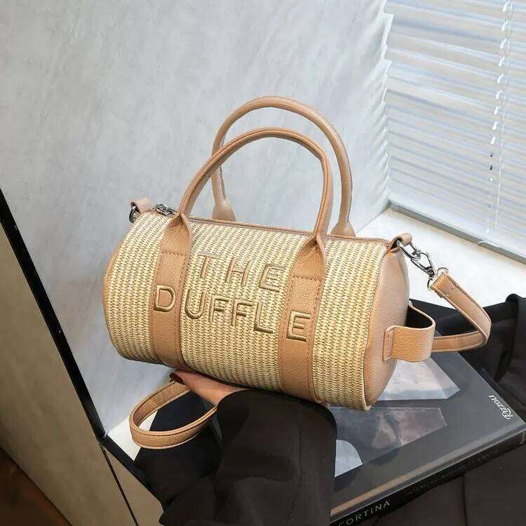 New Ins Style Simple Letter Shoulder Bag Women Lightweight Bucket Purse Large Capacity Crossbody for Dating Campus Daily