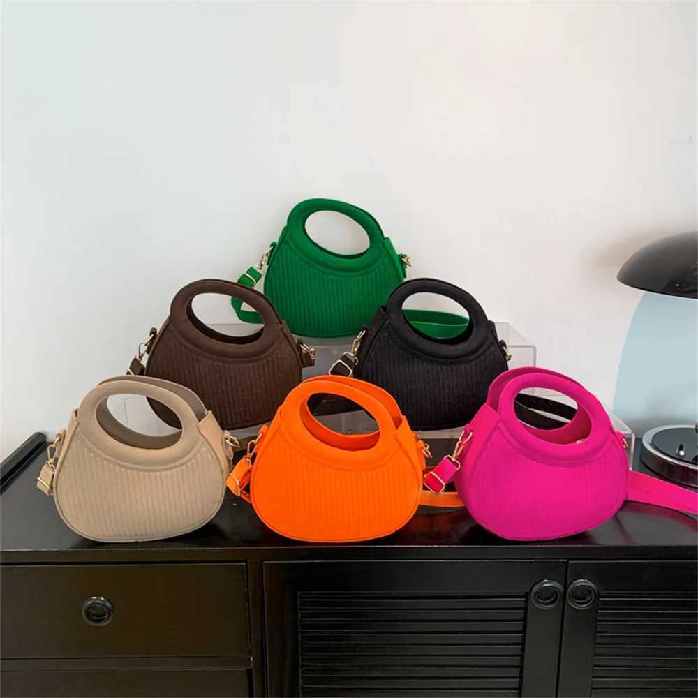 Women Top-handle Bags Candy Color Crossbody Bag 2024 New Fashion Casual Shoulder Bag Portable Womens Bag Female Felt Handbags Y250730