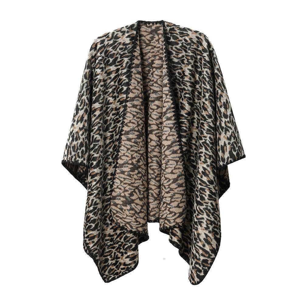 Women's with High-End Feel, Mid-High End, New Leopard Print Cross Shawl for Spring, Autumn, and Winter