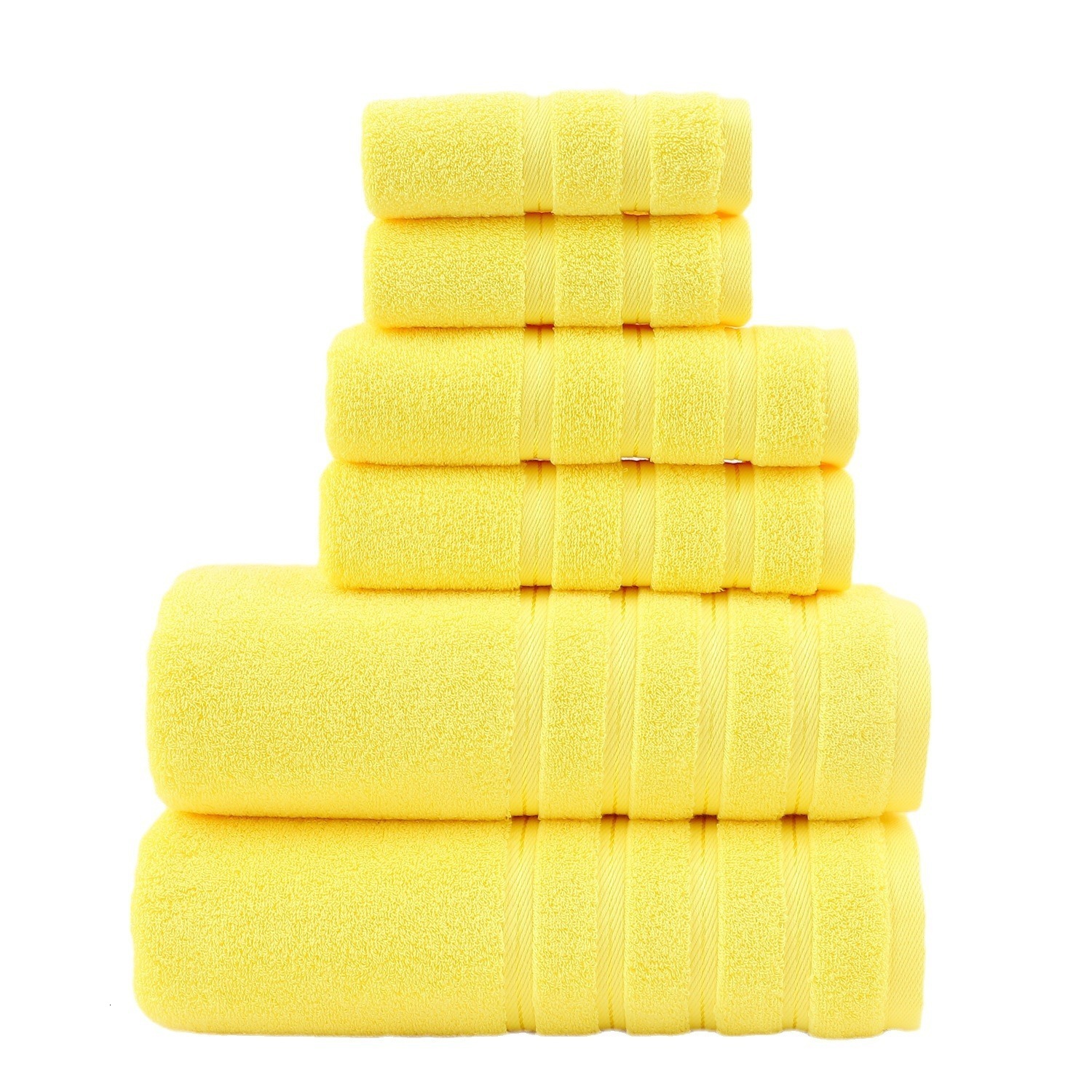 Solid 1/3/6-Piece Bath Towel Set Cotton Textured Bathroom Towel Sets Hand and Washecloth Set 240823