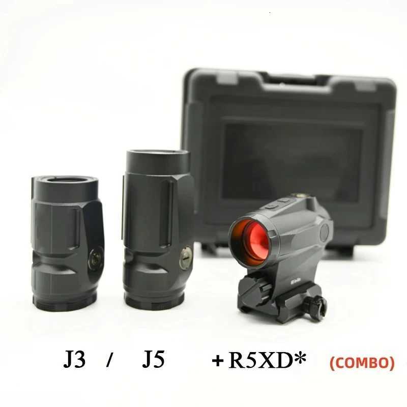 5-XD* GEN II Red Dot Tactical Rifle Sight and J3/5 3X 5X Magnifier Combo Kit Hunting Holographic Compact Sight for 20mm Rail R250730