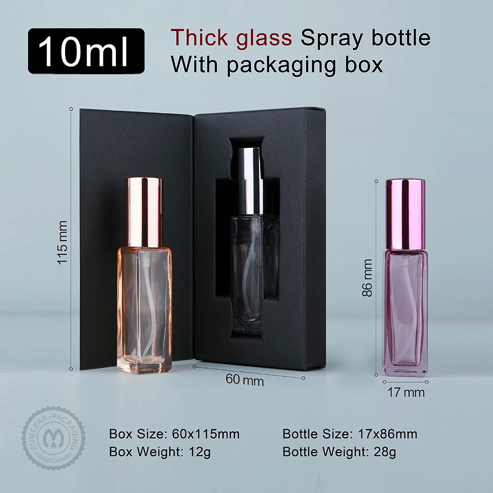 10ml Perfume Bottle Polychrome Bottle and packaging boxes High Quality Thick Glass Refillable Mold Spray Bottle 10/20/30/40PCS 250726