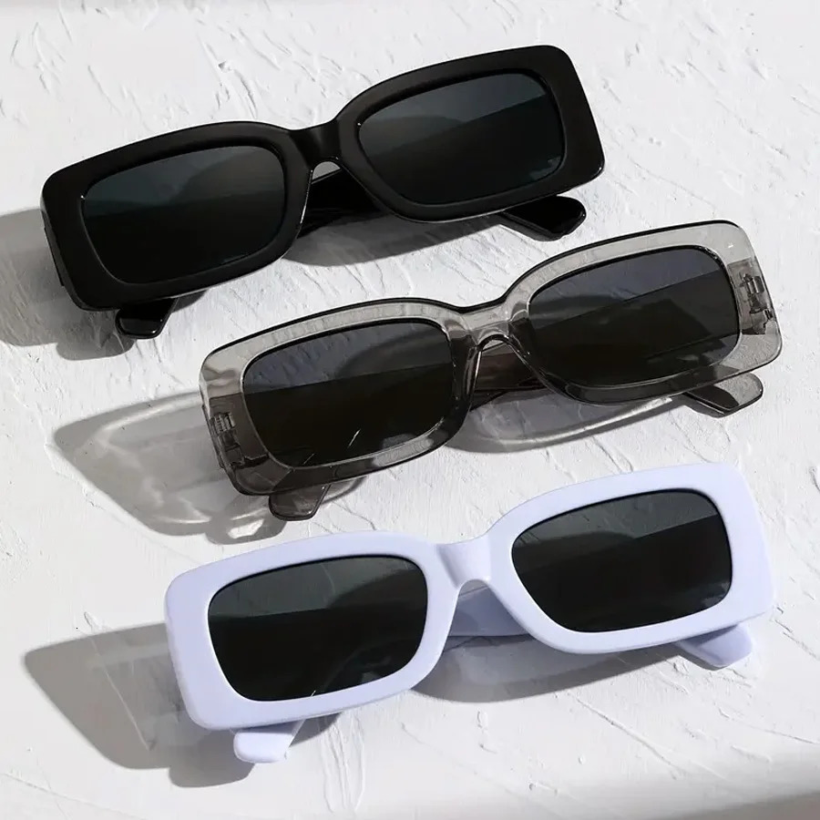 3PCS Square fashion Women Sunglasses Y2K Hip Hop Vacation Beach Party Decoration Glasses Men 250729