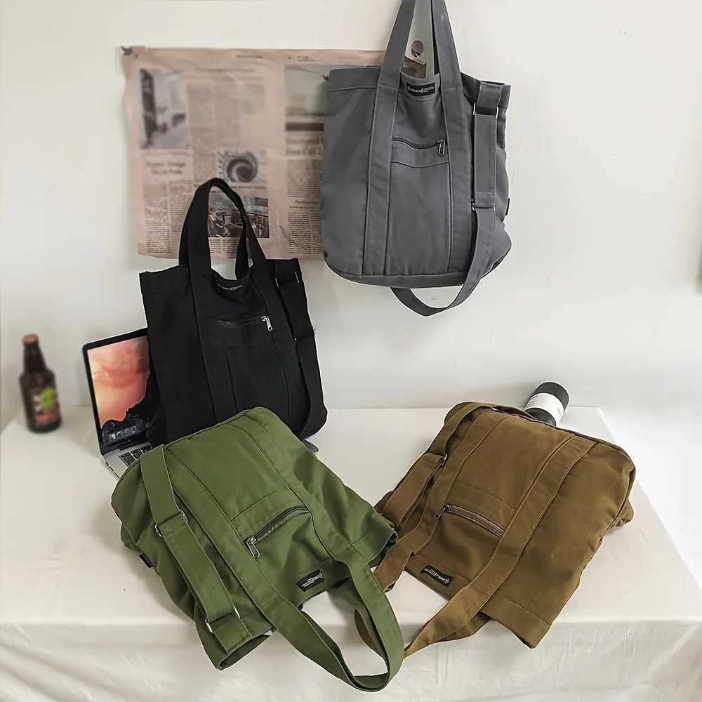 Day Canvas Bag New Diagonal Span Mens Leisure Commuter Handbag Personality FAshion Solid Color Shoulder Bag Y250730
