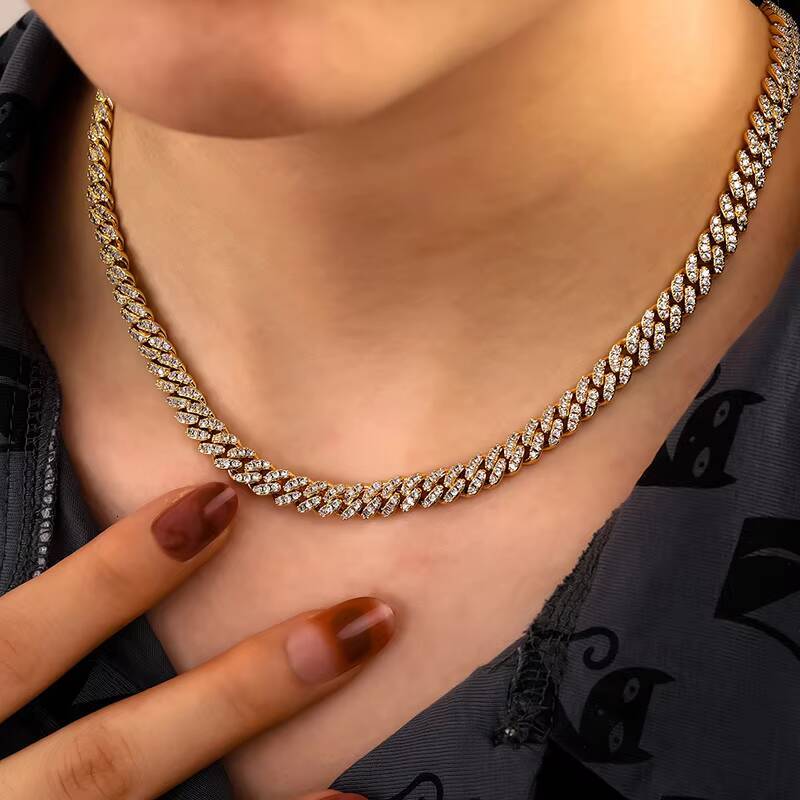 High Quality Luxury Jewelry 6mm 18K Gold Plated 925 Sterling Silver VVS Moissanite Iced Out Miami Cuban Link Chain Necklace