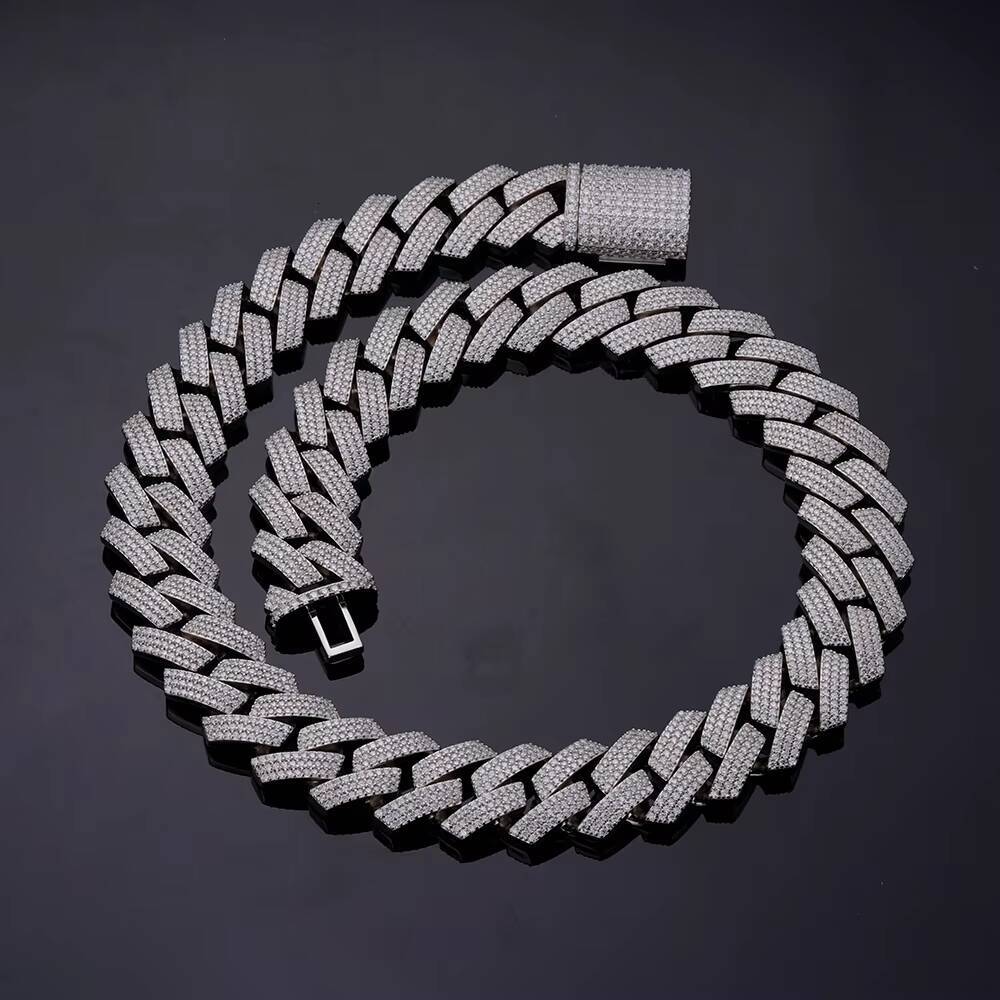 Cuban Link Chain 925 Sterling Silver Vvs Moissanite Custom Cuban Jewelry Necklace Link Chain Women Men