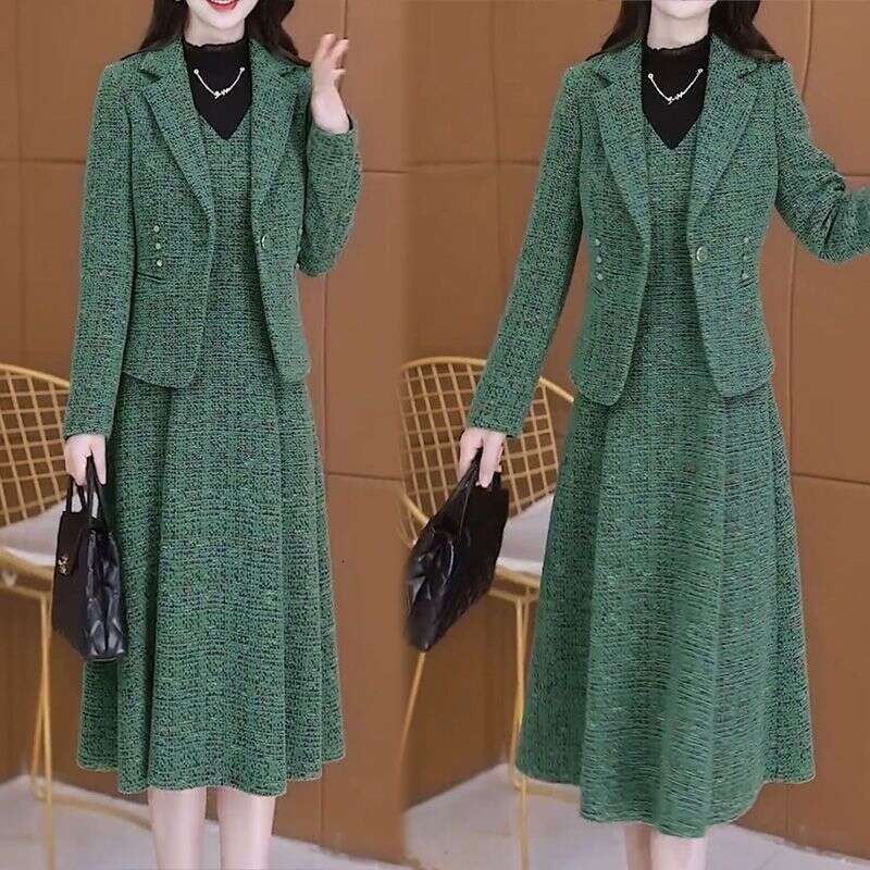 Single/Set Autumn Winter Elegant Fashion Casual Waist Slimming Suit Skirt Blazer Two-Piece Set Trendy