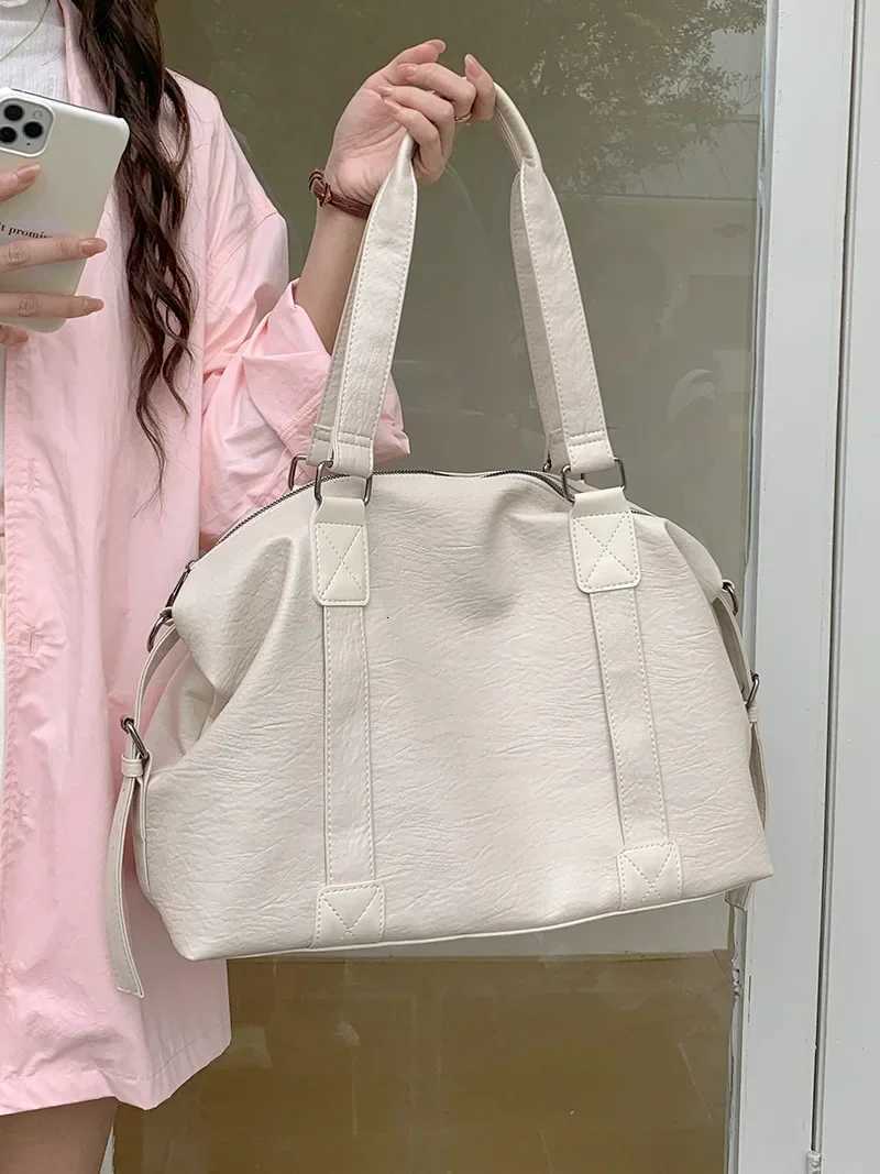 Large Capacity Black Shoulder Bags For Women Large Shopper Bag Solid Color Soft Leather Crossbody Handbags Lady Travel Tote bags Y250730