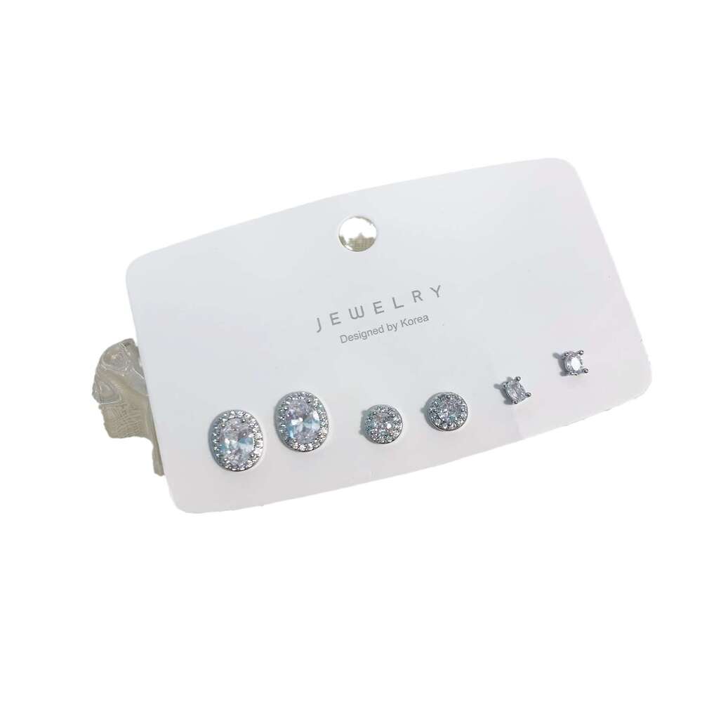 FUXIN Super Sparkling Zirconia Shiny Earrings for Women, Niche Design, Simple Versatile Earrings, Light Style Full Dia Ear Jewelry 9ee