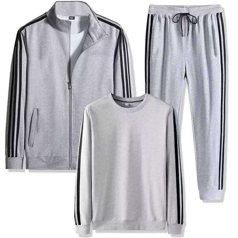 Hot Sale Of The Season Spring Autumn Sporty Casual Long Sleeve Menswear Set Couple Style Open Cardigan Hoodie Jacket And Loose P