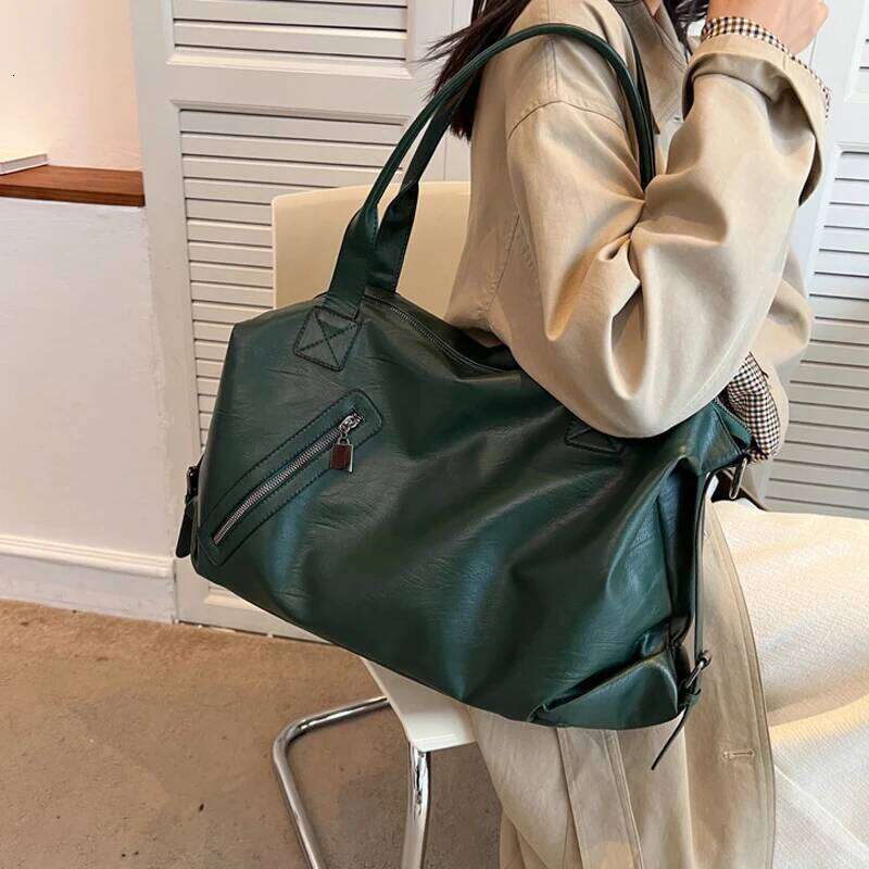 Fashion Women s Large Capacity New Pu Leather Versatile Crossbody Simple Casual Shoulder Tote Bag bag