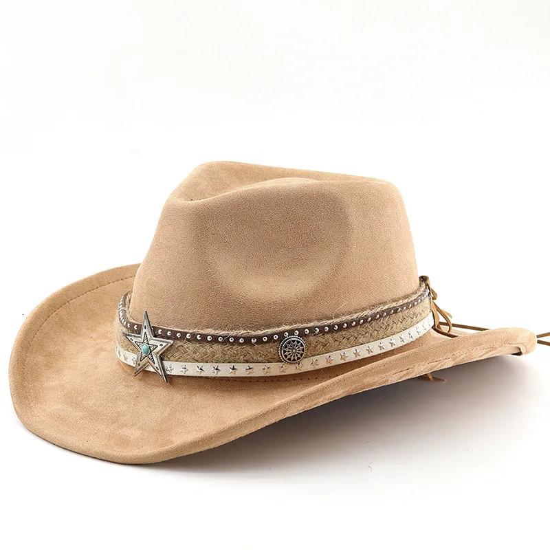 Suede Western Cowboy Jazz Texture British Tibetan Outdoor Riding Sunshade Hat 250730
