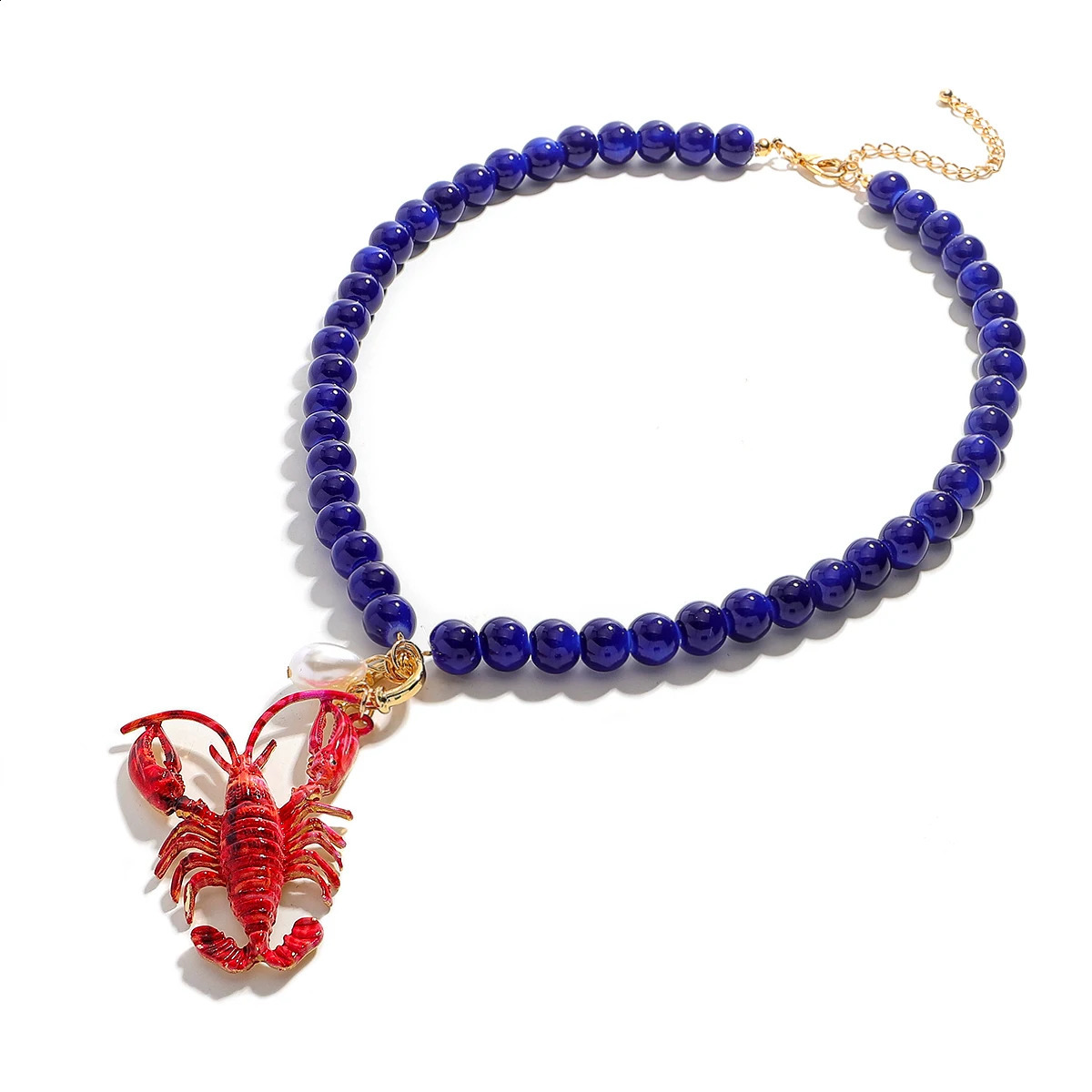 ZAA lady Summer Beach Ocean Style Red Crab Pendant Necklace Bold Hip Hop Party Jewelry for Women Beaded Chokers 250716