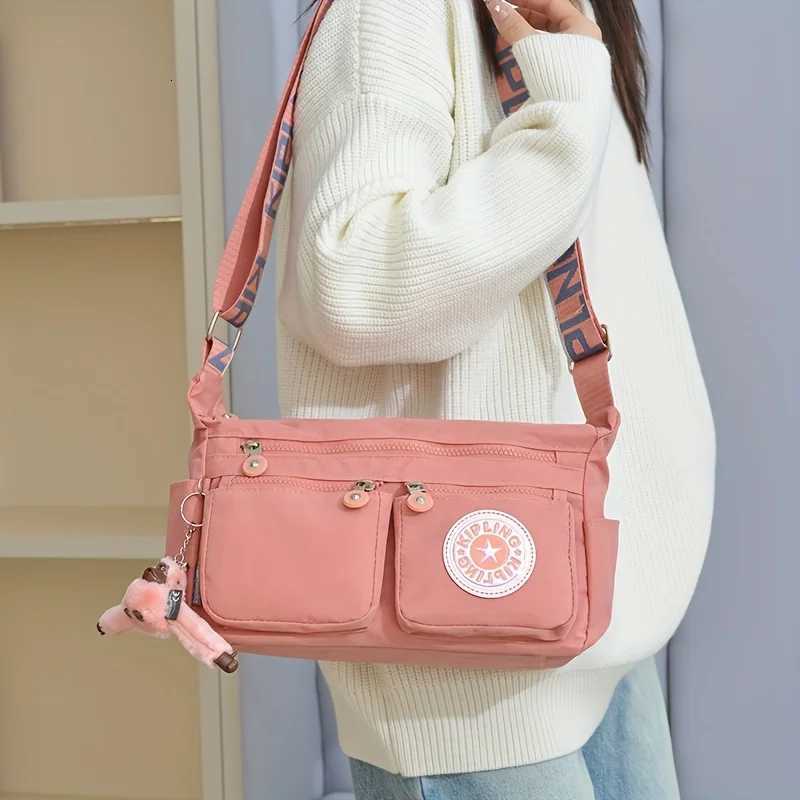 Nylon Lightweight Waterproof Large Crossbody Shoulder Bag Monkey Design Unisex Sling Tote for Men Women G250729