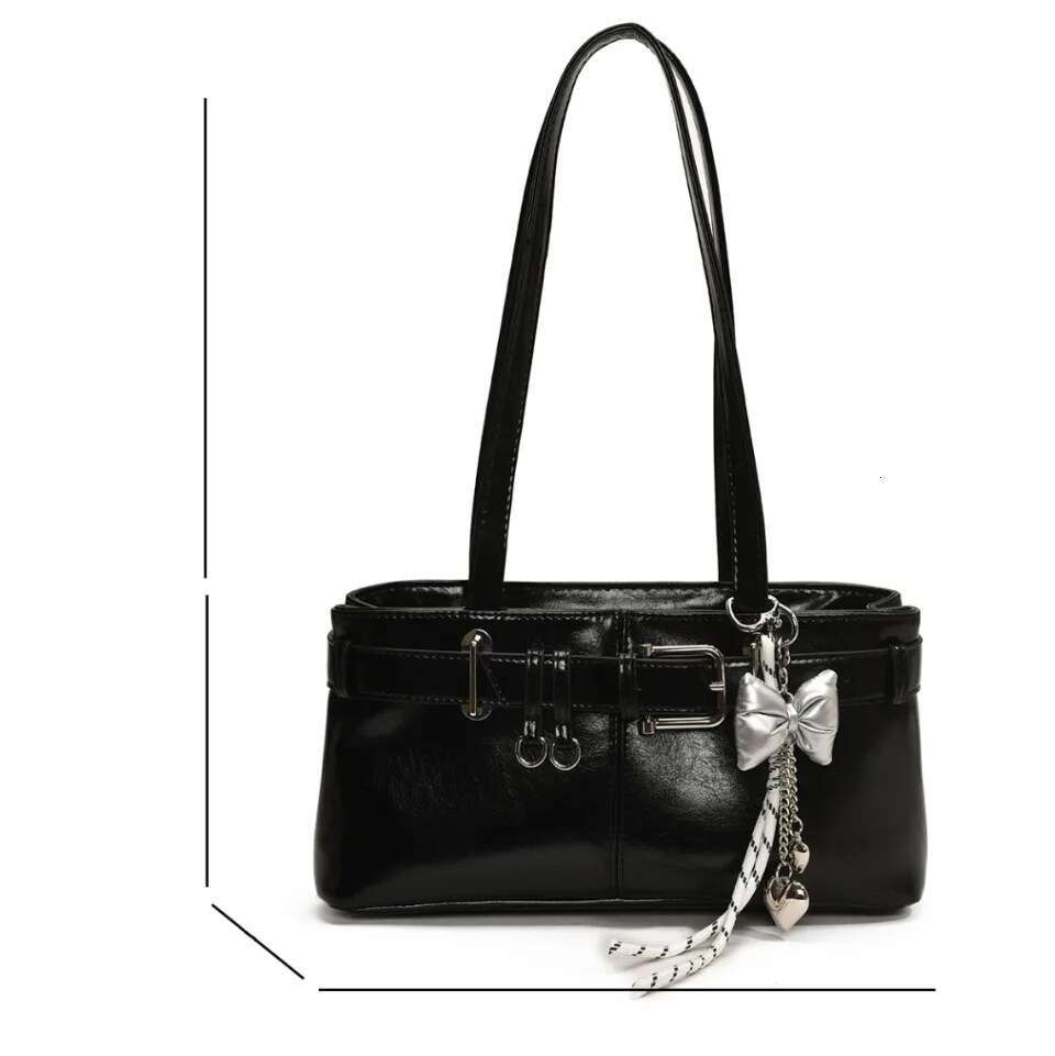 Designer Luxury Shoulder Satchels For Women Patent Leather Top Handle Underarm Bag Spacious Brand Handbags Tote With Bow Heart Charms