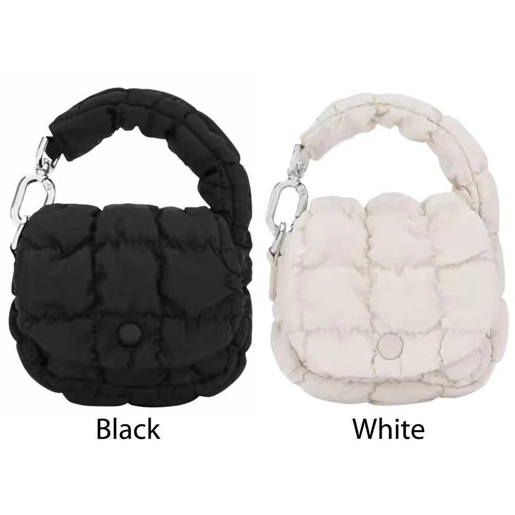 Women Mini Cloud Bag Solid Color Cotton Ruched Dumpling Bag Pleated Small Purse Flap Bag for Shopping Date Y250730