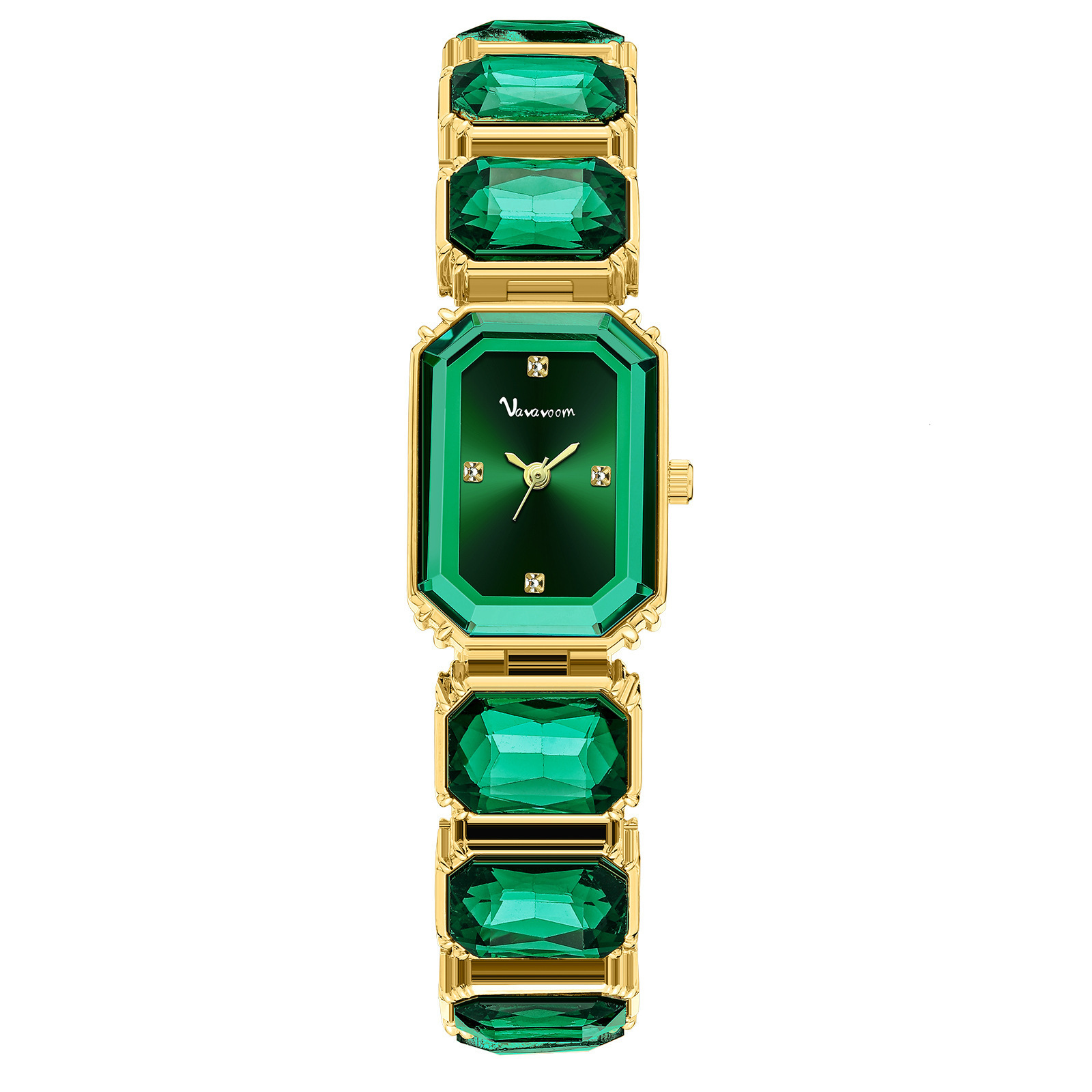 Diamond-encrusted Fashion Womens Watch Small Green Square Dial Quartz Watch Elegant Personality Wristwatch for Women 240911