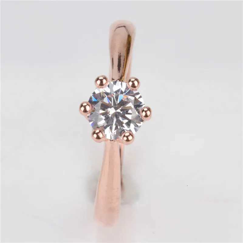 1456 CC Simple Rings For Women Silver-Plated Cubic Zirconia Round Stone Classic Jewelry Bridal Wedding Engagement Rings y250730