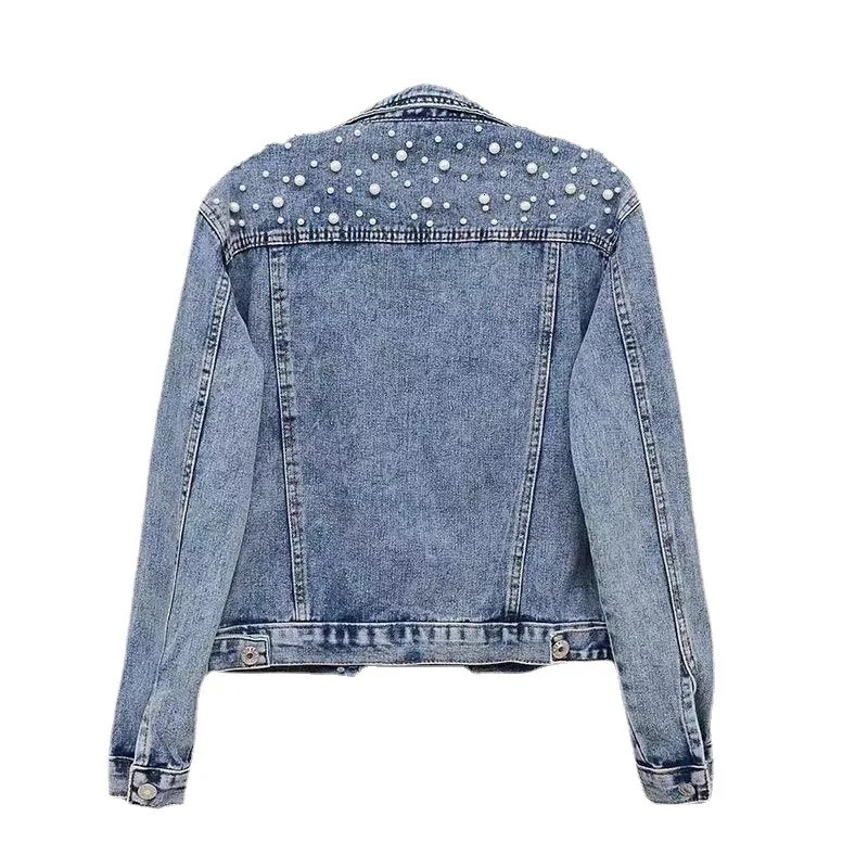 Denim Coat Women Turn Down Collar Single Breasted Full Sleeve Jackets Loose Casual Regular Short Jacket 250730