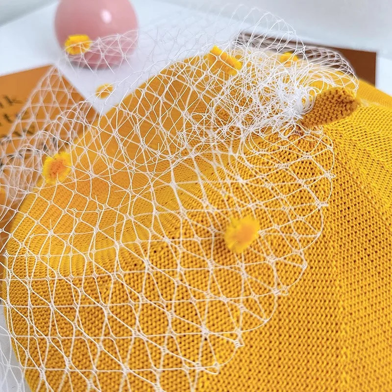 Womens Summer Thin Mesh Beret Miss Qianjin Socialite Style Breathable Hepburn Fashionable Western-Style Hat 250730