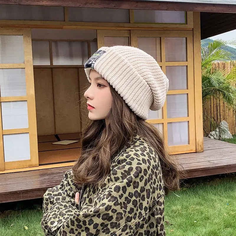 Winter Beanie Hat for Women Men Winter Hat Knitted winter Skullies Hat Unisex Ladies Warm Bonnet Cap Korean Trendy oversized hat 250730