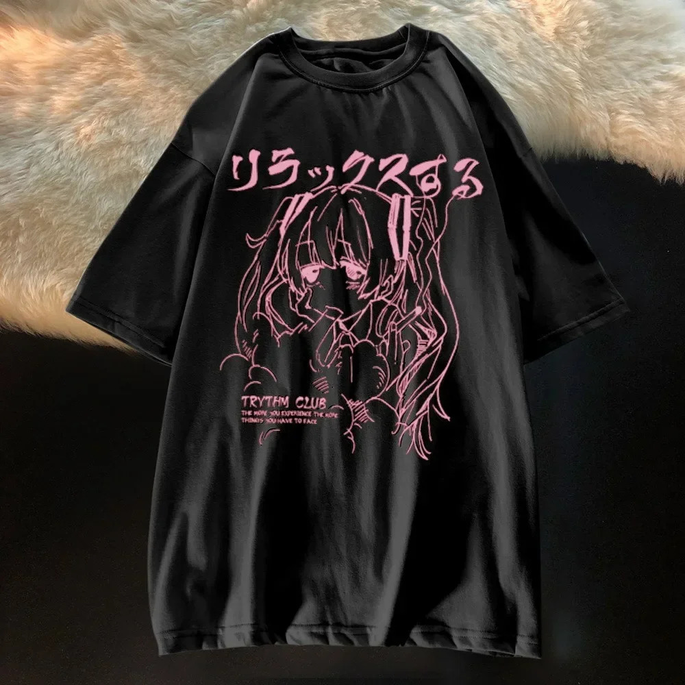 Women Clothing Womens T Shirt Y2k Japanese Harajuku Graphic Kawaii T Shirts Anime Print Oversized T Shirt Plus Size Grunge Top 250724