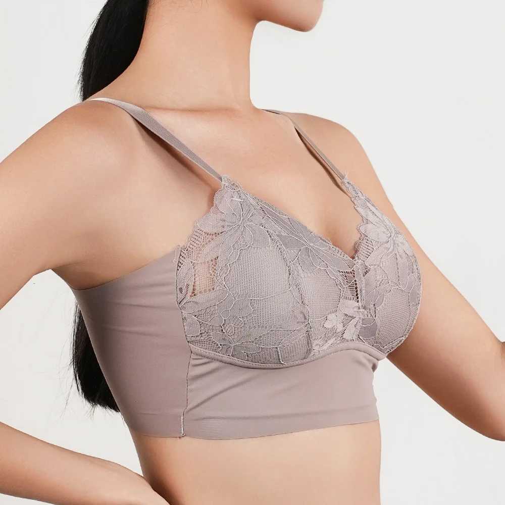 Hot Full Cup Thin Underwear Small Bra Plus Size Wireless Adjustable Lace Womens Bra Breast Cover B C Cup Large Size Lace Bras Z250730