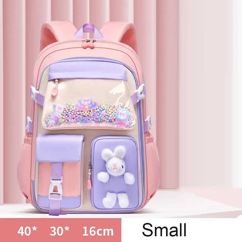 Primary School Backpack 1-5 Grade Cute Colorful School Bag For Girls Waterproof Large Capacity Cartoon rabbit Mochila Escolar S250729