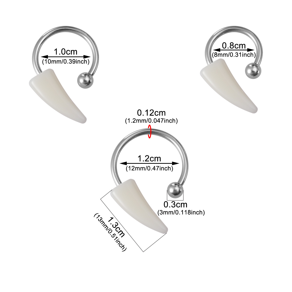 Fang Fang Horseshoe Ring Stainless Steel Lip Ring Body Piercing Jewelry Ear Bone Ring Wholesale