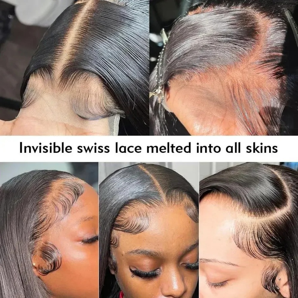 Wear And Go Glueless Human Hair Wig Straight Lace Front Wigs 40 Inch 13x4 HD Transparent Lace Frontal Wig Synthetic Pre Plucked Ready To Go