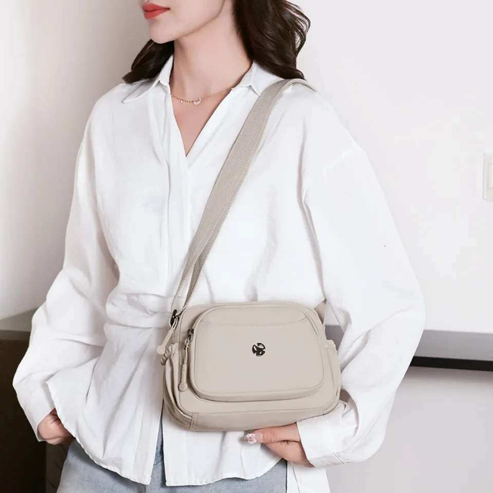 Solid Color Nylon Shoulder Crossbody Bags for Women Mother Lightweight Waterproof Small Square Outdoor Travel Daily Use 250725
