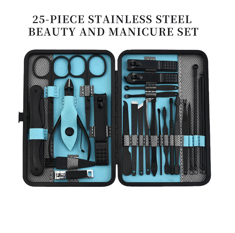 Professional Men's Nail Clipper & Beauty Repair Kit - Durable 25-Piece Grooming Toolset