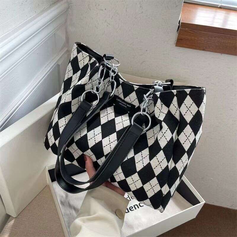 Women's Canvas Bag Designer 2025 New Tote Large Capacity Single Shoulder Underarm Bag Fashionable