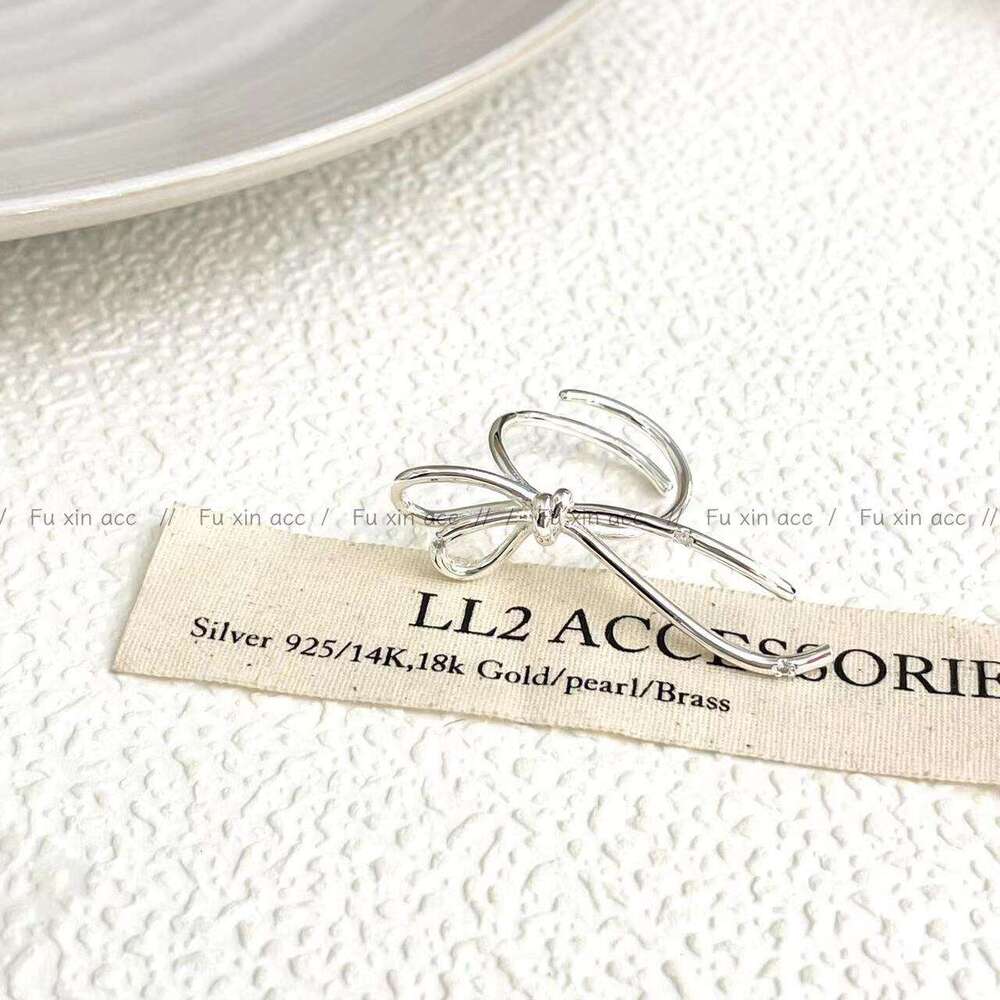 Korean Style Personality Bowknot Ring for Women, Niche Design, High-end Feel, Open Adjustable Index Finger Ring, Fashionable Versatile Hand Accessory 