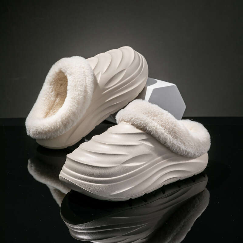 Cocoon Couple Cotton Casual Non-Slip Thick Sole Home Thickened Warm Outdoor 2024 Plush Slippers