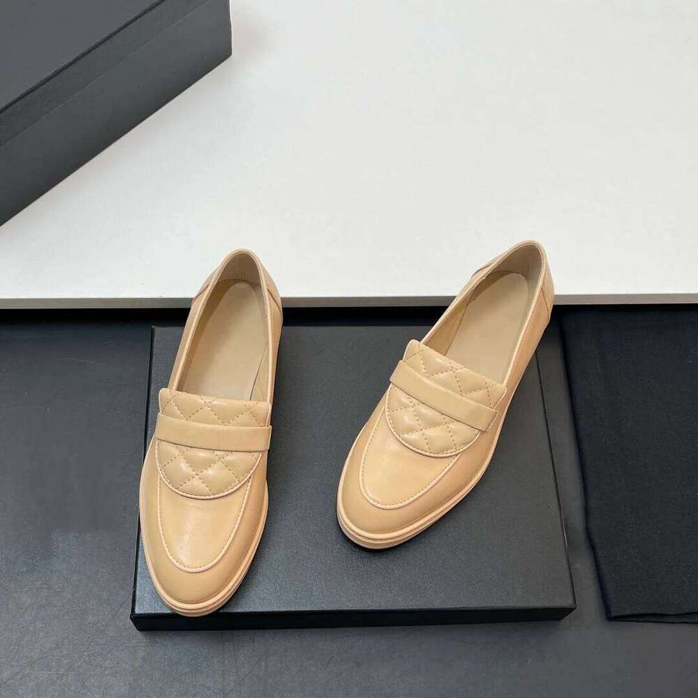Women Size35-41 Genuine Leather Sewing Loafers Low Heels Leisure Flats Round Toe Designer Shoes Zapatillas De Mujer c2a
