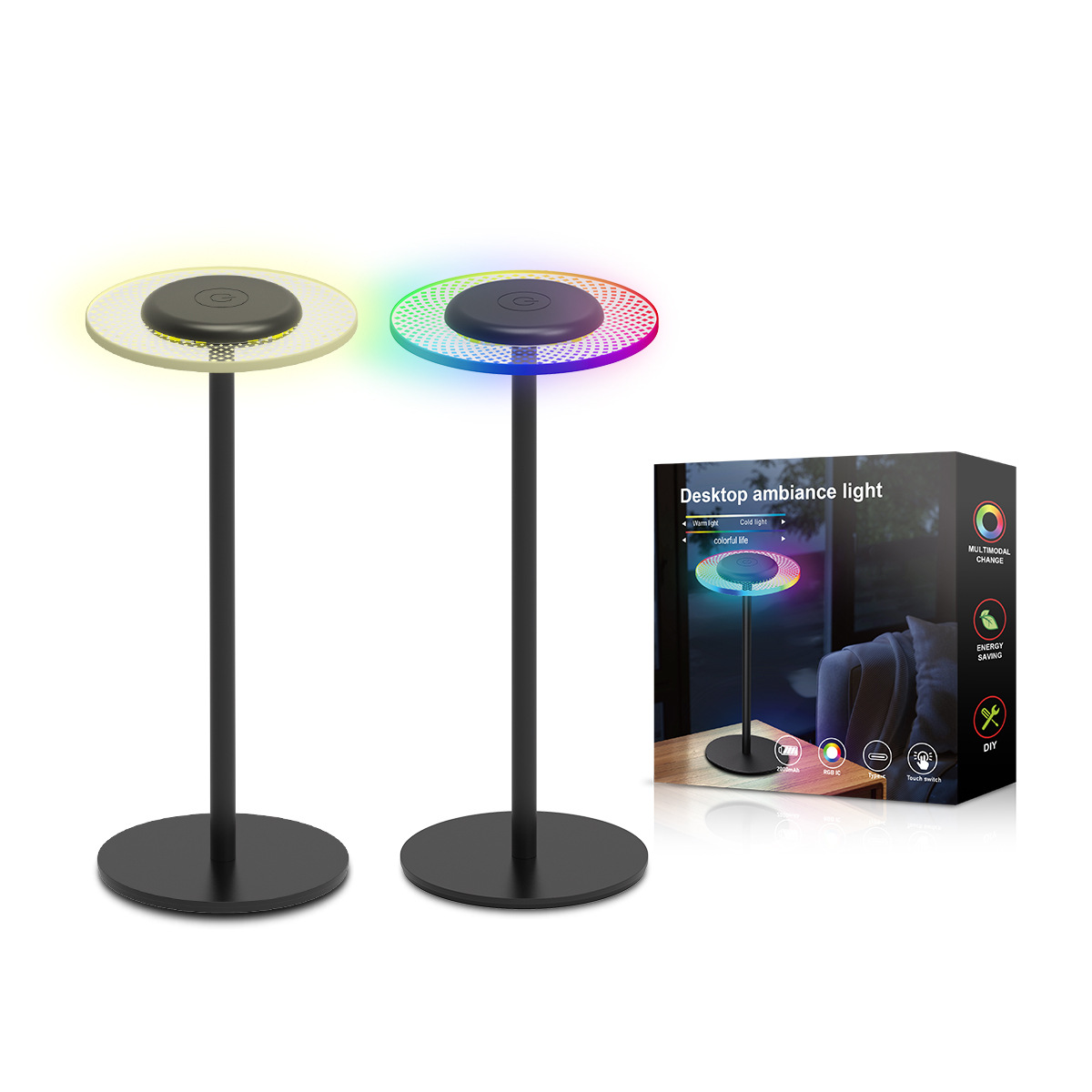 Gaming Room Compatible Desktop Mood Lamp Featuring Synced Music Lights with Rhythm Lighting Experience-HCP031