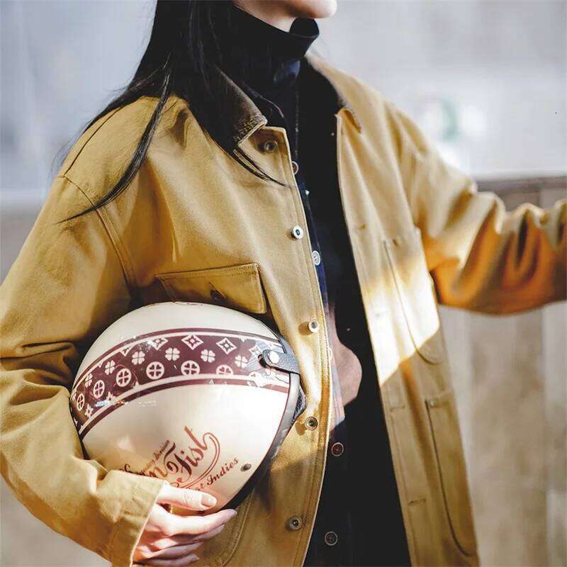 Designer Clothing 2025 Maden Women's Vintage Michigan Canvas Classic Corduroy Lapel Collar With 4 Pockets Female Spring Jacket Cotton Coat