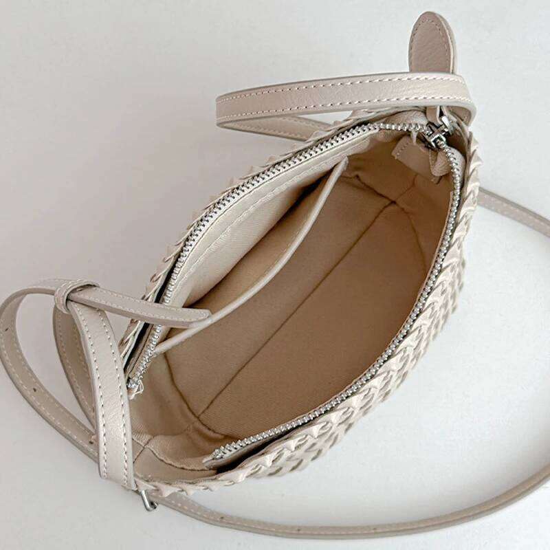 Genuine Leather Hand Woven Mini Bags For Women Designer Handbags And Purses 2025 New In Cowhide Vintage Messager Shoulder