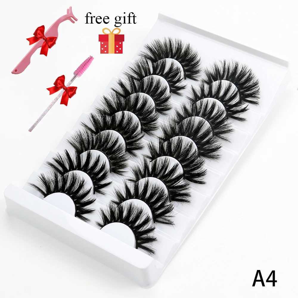 5/8 Pairs Faux Mink Eyelashes Fluffy Natural False Eyelashes 3D Dramatic Makeup Eyelash Reusable Handmade Lashes wholesale Z250730